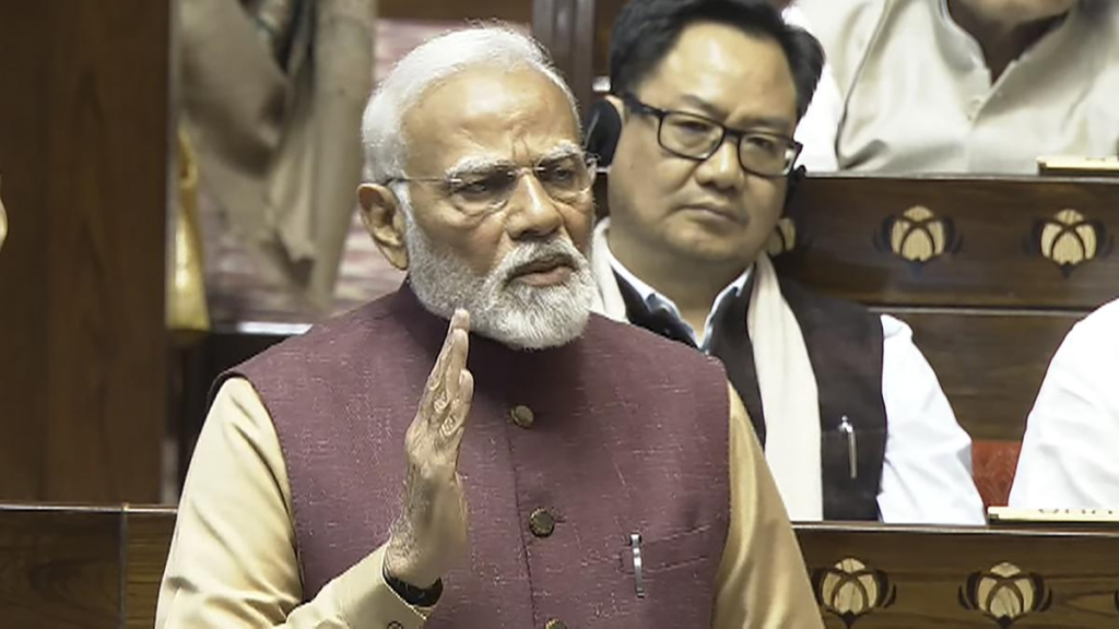 Global Eye : PM Modi Criticizes Congress in Rajya Sabha: ‘Appeasement vs. Satisfaction for All’